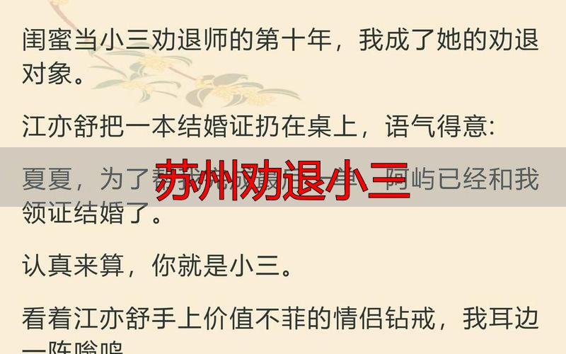 苏州劝退小三